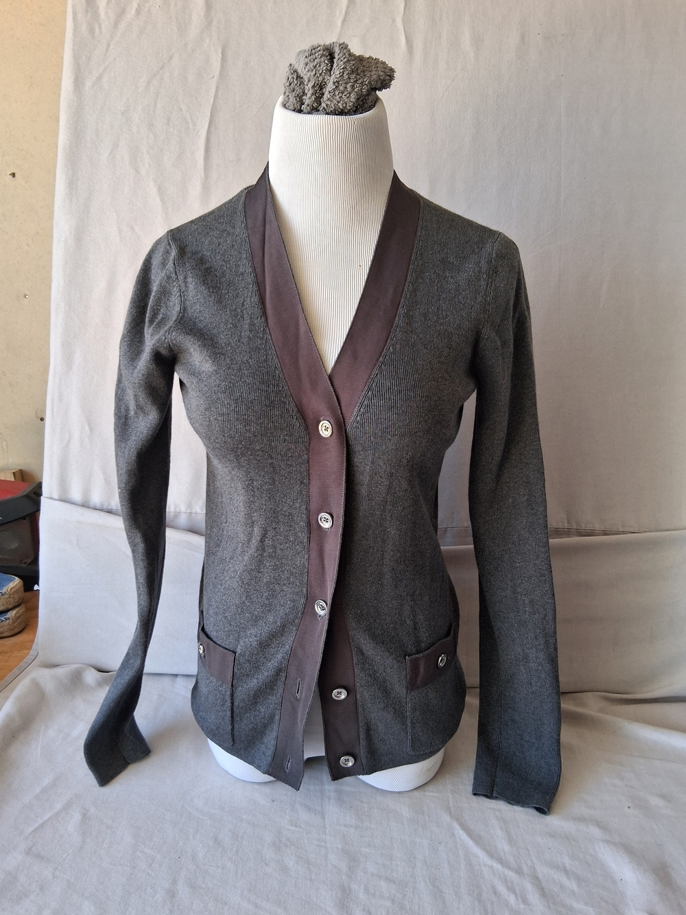 Juicy Couture Full Button Gray Sweater : Size Small : Pockets